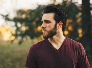 young man with successful beard transplants